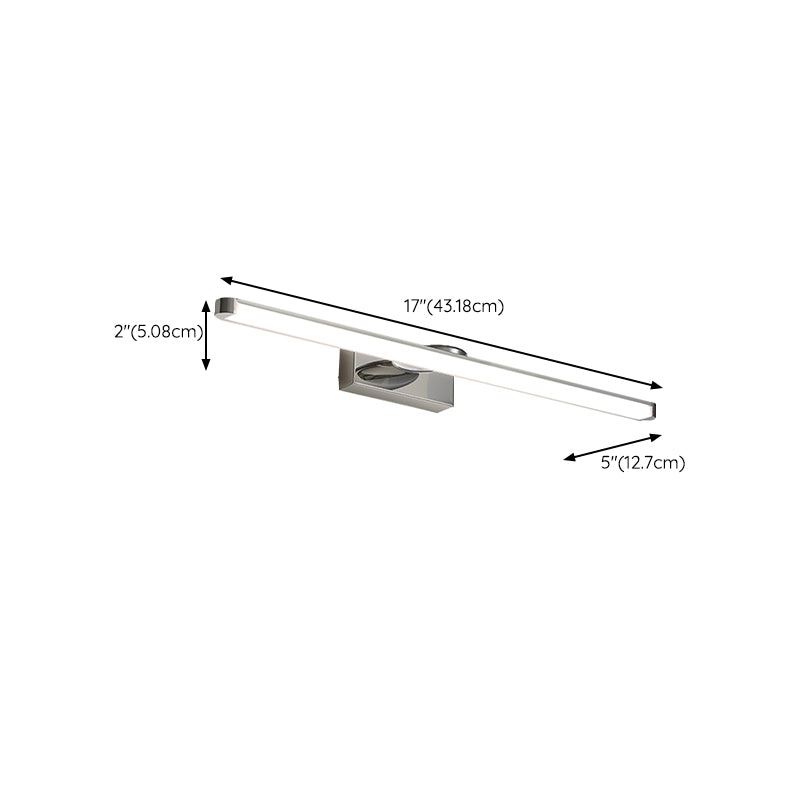 Modern Vanity Lighting Metal Wall Light Fixture in Silver for Bathroom