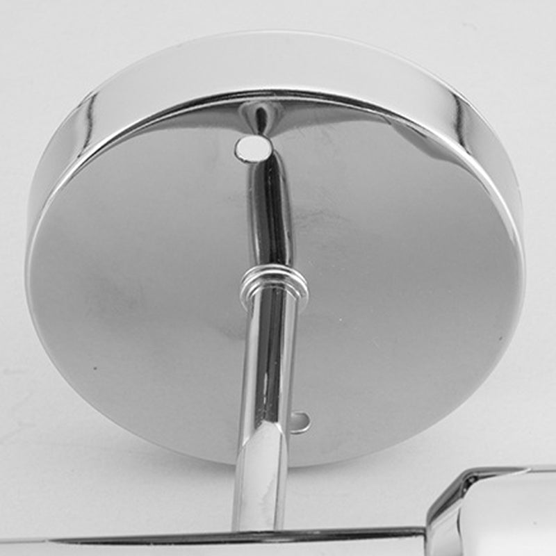 Modern Chrome Vanity Lighting Glass Shade Wall Light Fixture for Bathroom