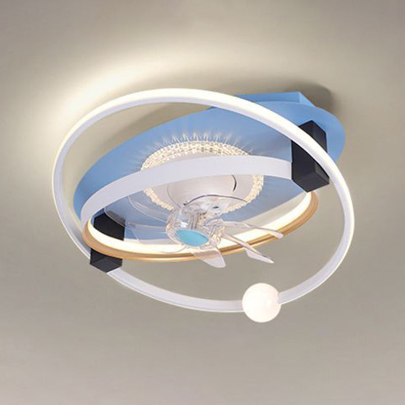 7-Blade Polish Finish Ceiling Fan LED Children Fan with Light for Room