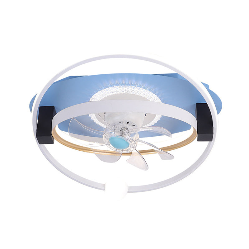 7-Blade Polish Finish Ceiling Fan LED Children Fan with Light for Room
