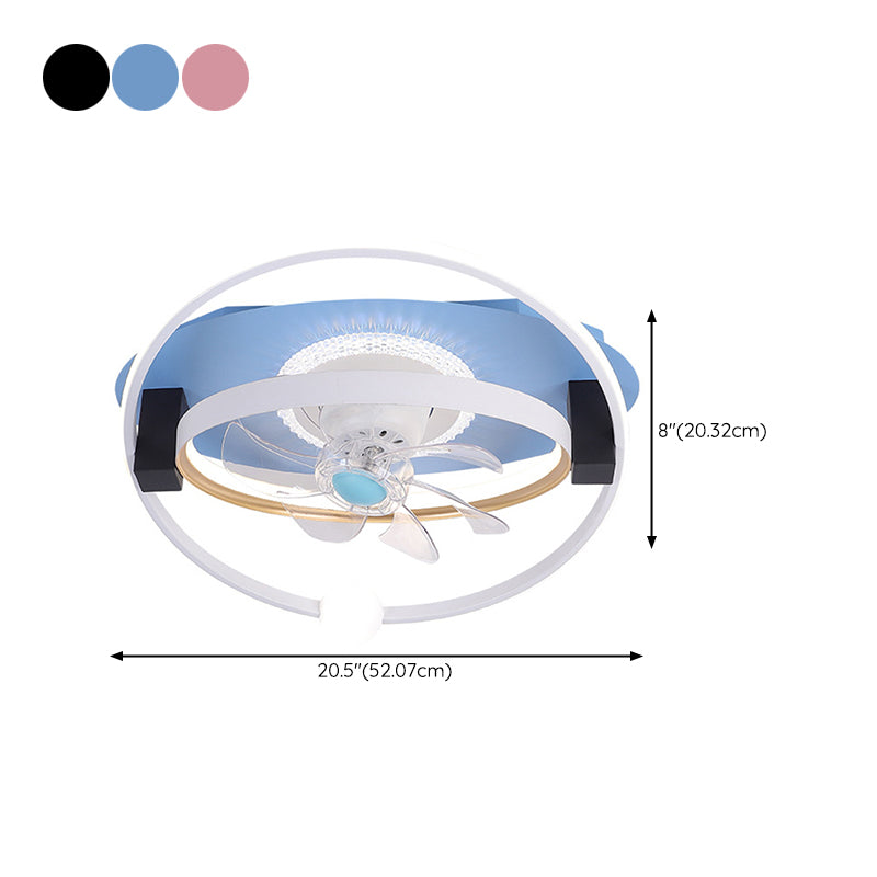 7-Blade Polish Finish Ceiling Fan LED Children Fan with Light for Room