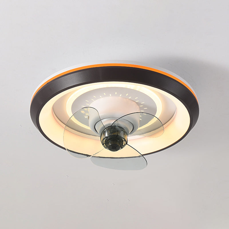 3-Blade Ceiling Fan Contemporary Polish Finish Fan with Light for Dining Room