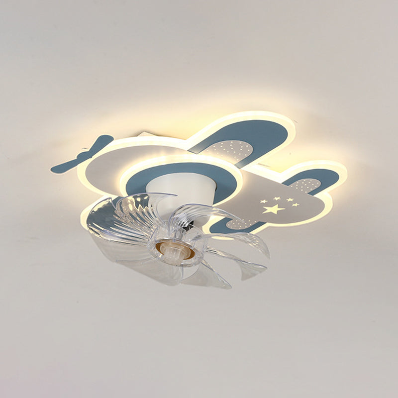 7-Blade Children Ceiling Fan LED Fan with Light for Dining Room