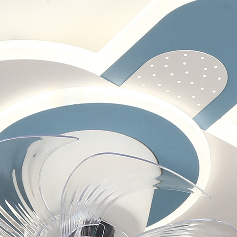 7-Blade Children Ceiling Fan LED Fan with Light for Dining Room