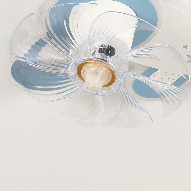 7-Blade Children Ceiling Fan LED Fan with Light for Dining Room