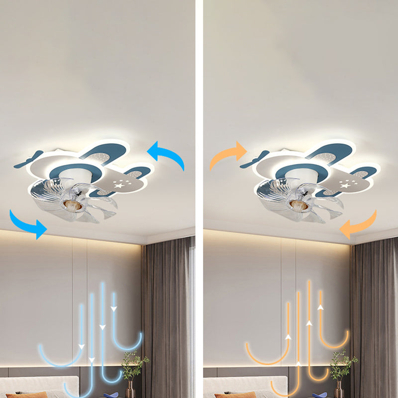 7-Blade Children Ceiling Fan LED Fan with Light for Dining Room