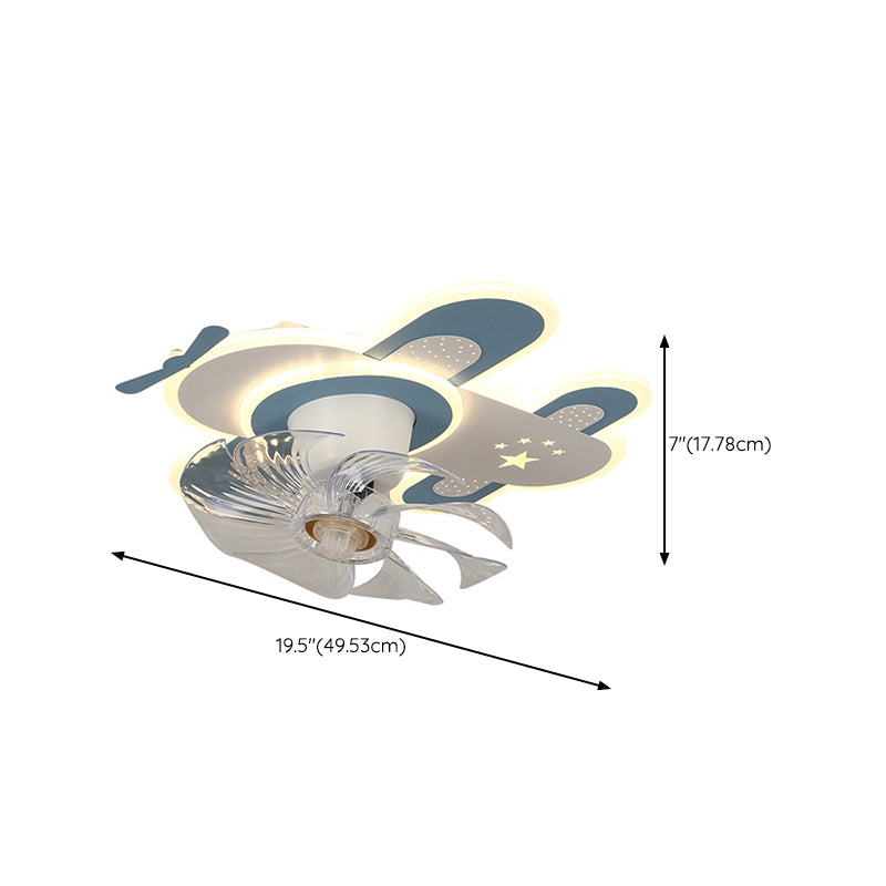 7-Blade Children Ceiling Fan LED Fan with Light for Dining Room