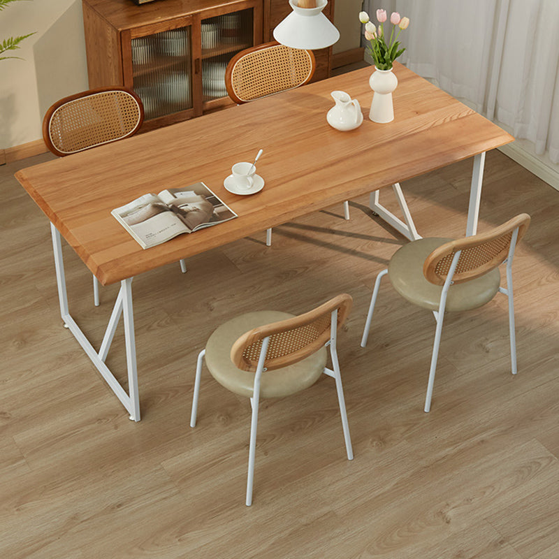 Brown Ash Wood Modern Dining Table Set 1/2/5 Pcs Dinette Set for Home