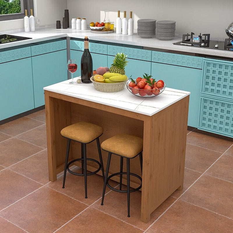 Modern Kitchen Island Table Dining Room Prep Table with Casters