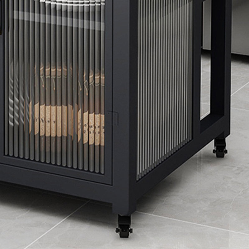 Kitchen Island Table Dining Room Modern Prep Table with Storage Cabinet