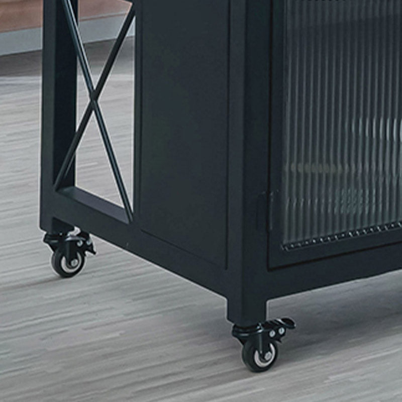 Kitchen Island Table Dining Room Prep Table with Storage Cabinet