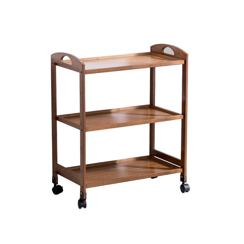 Modern Open Storage Kitchen Trolley Rolling Prep Table with Open Shelves