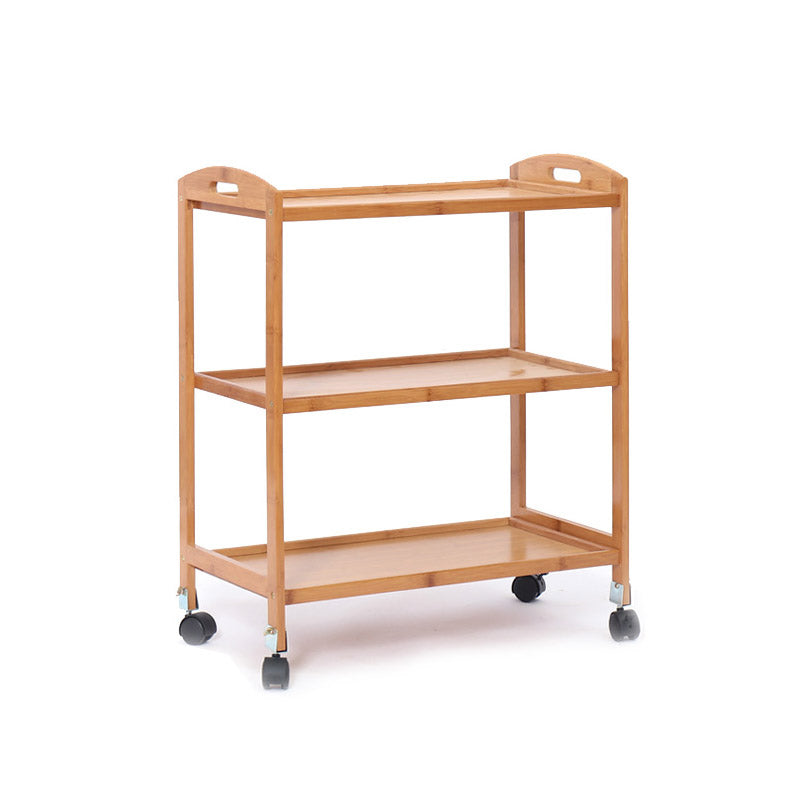 Modern Open Storage Kitchen Trolley Rolling Prep Table with Open Shelves