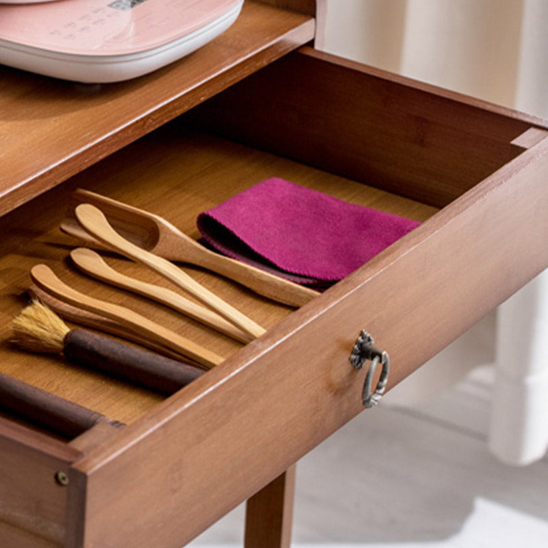 Modern Open Storage Kitchen Trolley Rolling Prep Table with Open Shelves