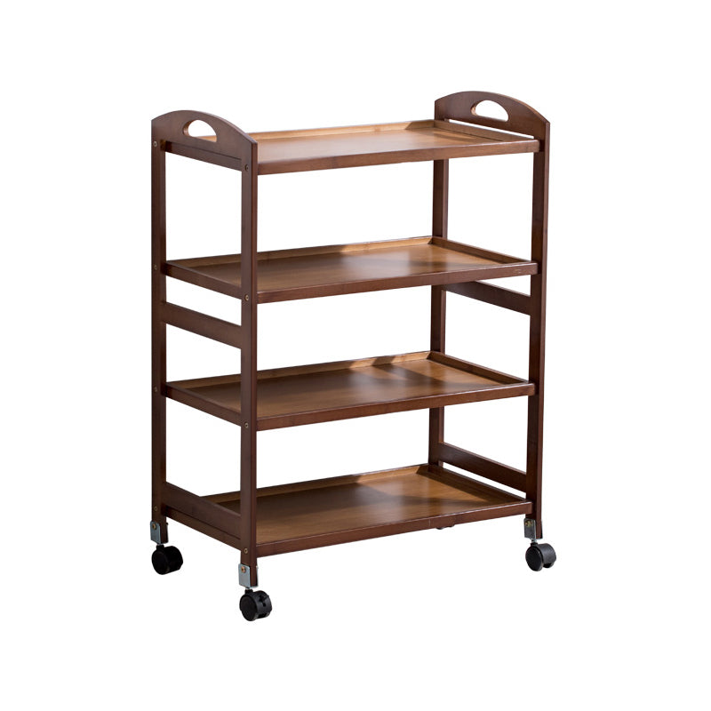 Modern Open Storage Kitchen Trolley Rolling Prep Table with Open Shelves