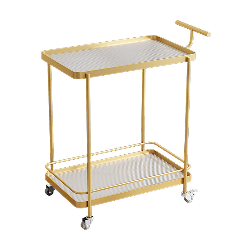 Dining Room Modern Prep Table Rolling Open Shelves Kitchen Trolley