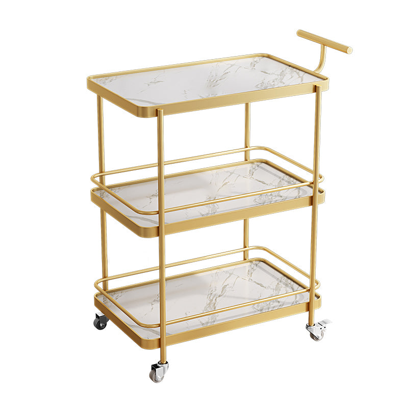 Dining Room Modern Prep Table Rolling Open Shelves Kitchen Trolley