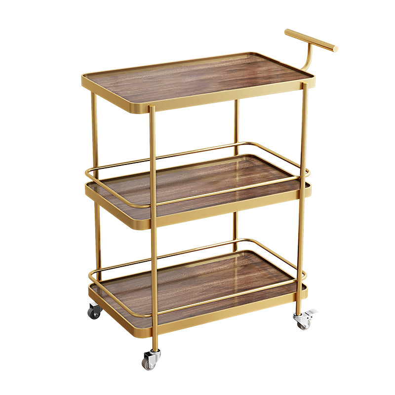 Dining Room Modern Prep Table Rolling Open Shelves Kitchen Trolley