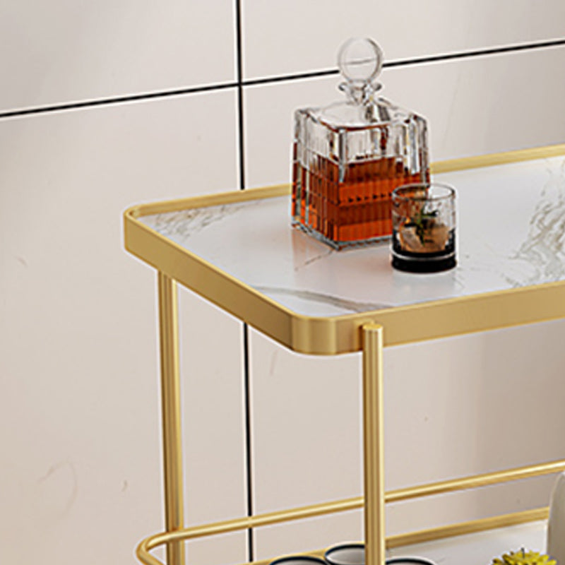 Dining Room Modern Prep Table Rolling Open Shelves Kitchen Trolley