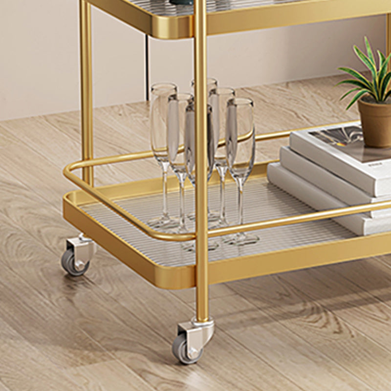 Dining Room Modern Prep Table Rolling Open Shelves Kitchen Trolley