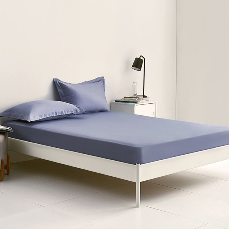 Pure Cotton Solid Color Fitted Sheet Set Extra Soft Breathable Bed Sheet