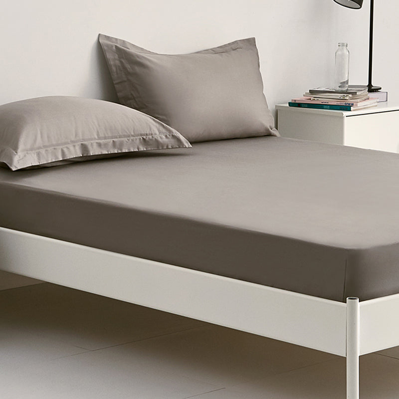 Pure Cotton Solid Color Fitted Sheet Set Extra Soft Breathable Bed Sheet
