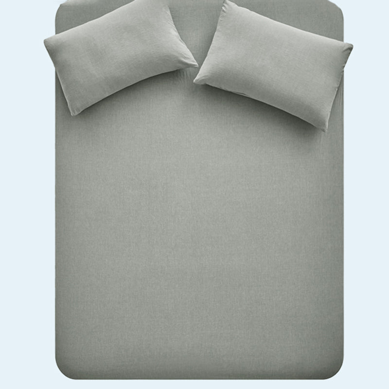 Pure Cotton Solid Color Fitted Sheet Set Extra Soft Breathable Bed Sheet