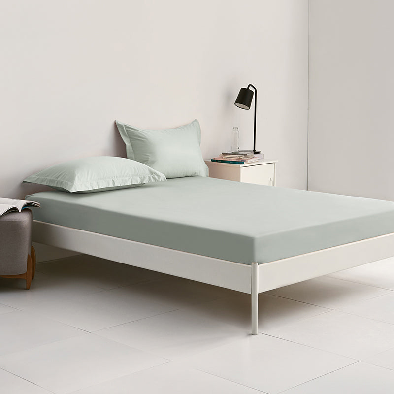 Pure Cotton Solid Color Fitted Sheet Set Extra Soft Breathable Bed Sheet