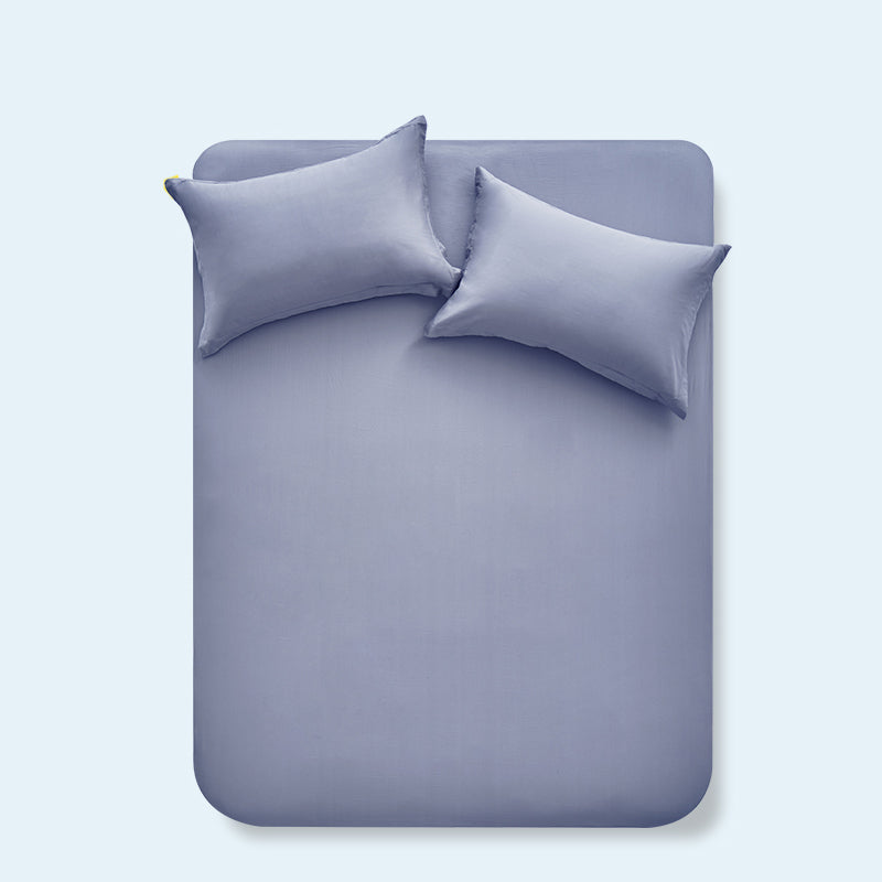 Pure Cotton Solid Color Fitted Sheet Set Extra Soft Breathable Bed Sheet