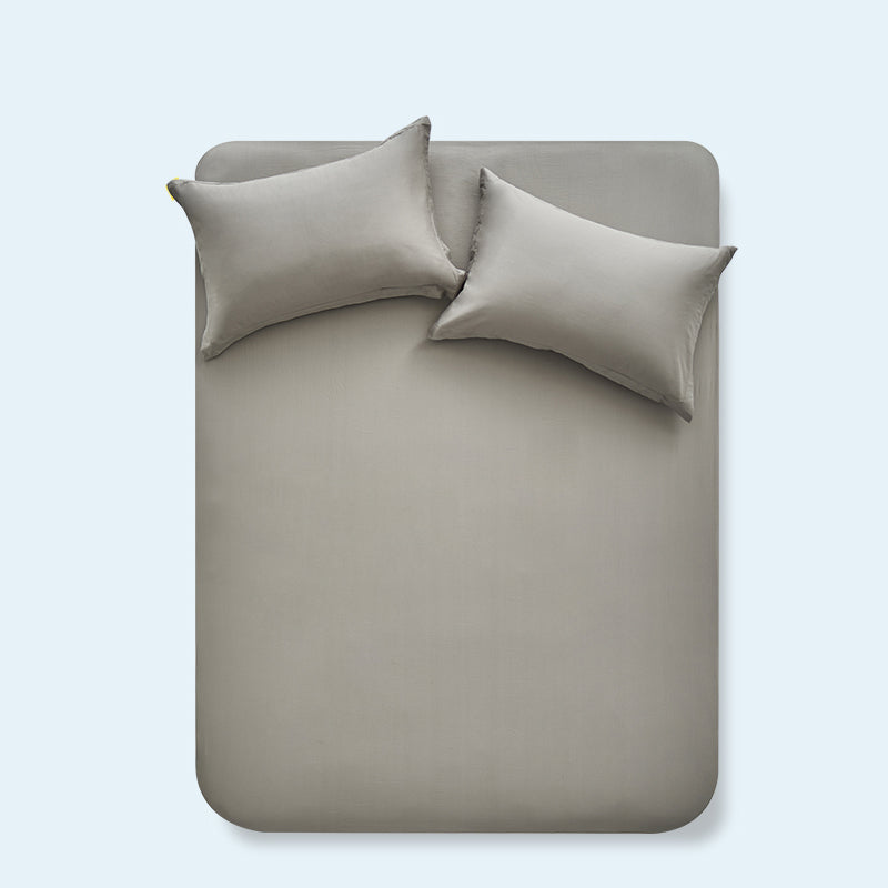 Pure Cotton Solid Color Fitted Sheet Set Extra Soft Breathable Bed Sheet