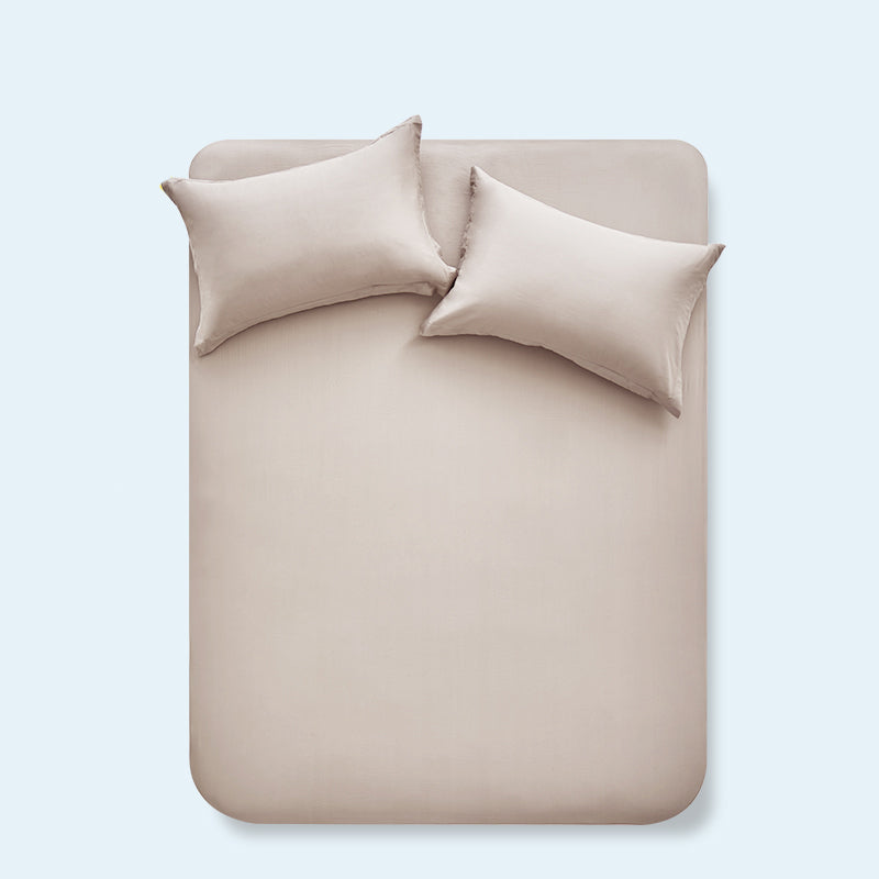 Pure Cotton Solid Color Fitted Sheet Set Extra Soft Breathable Bed Sheet
