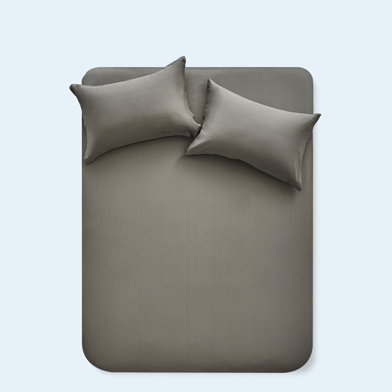 Pure Cotton Solid Color Fitted Sheet Set Extra Soft Breathable Bed Sheet