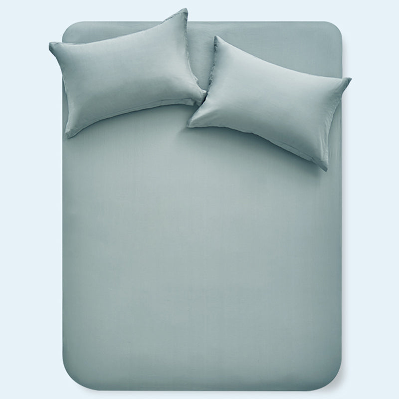 Pure Cotton Solid Color Fitted Sheet Set Extra Soft Breathable Bed Sheet