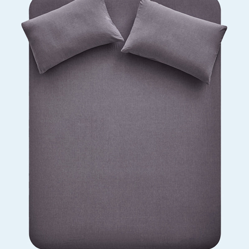 Pure Cotton Solid Color Fitted Sheet Set Extra Soft Breathable Bed Sheet