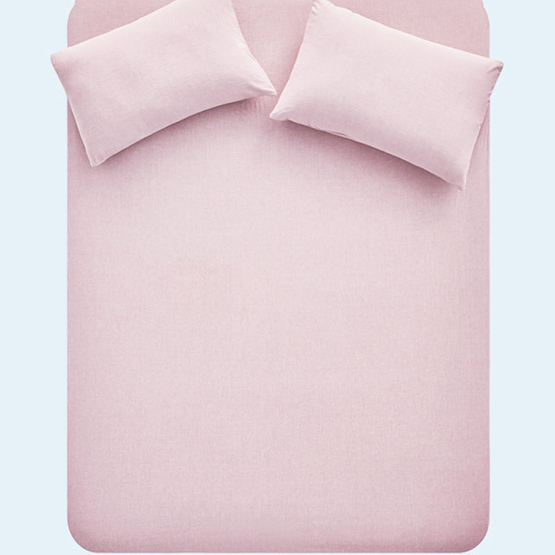 Pure Cotton Solid Color Fitted Sheet Set Extra Soft Breathable Bed Sheet