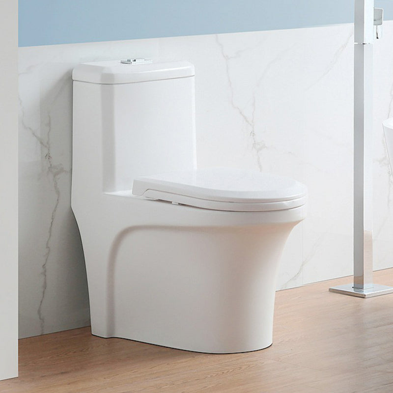 Modern Concealed Tank Toilet Floor Mounted One Piece Flush Toilet with Toilet Seat