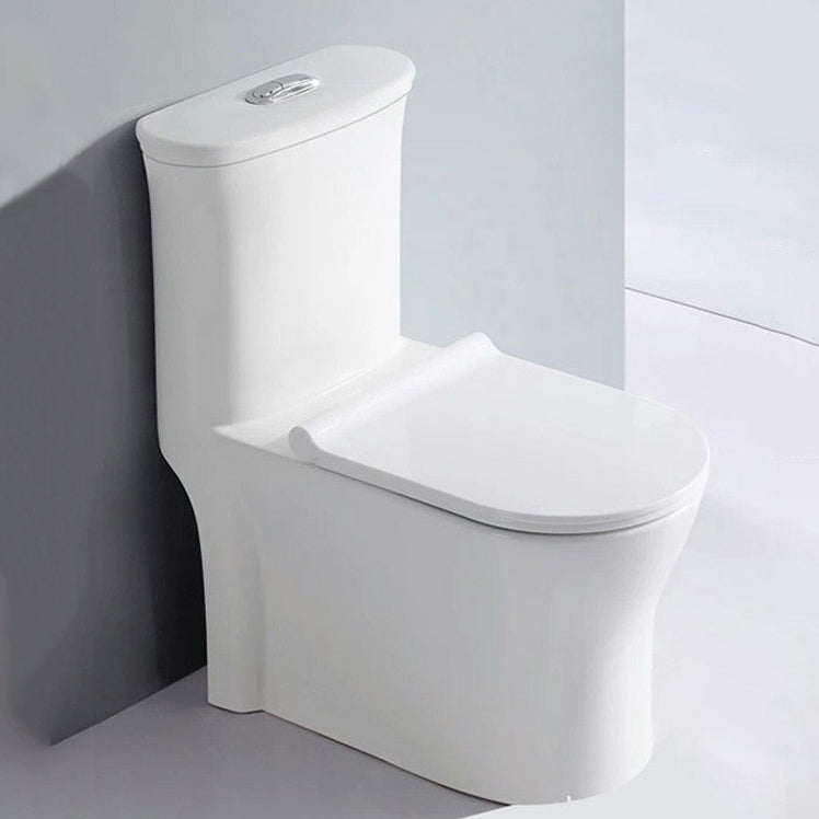 Modern Concealed Tank Toilet Floor Mounted One Piece Flush Toilet with Toilet Seat