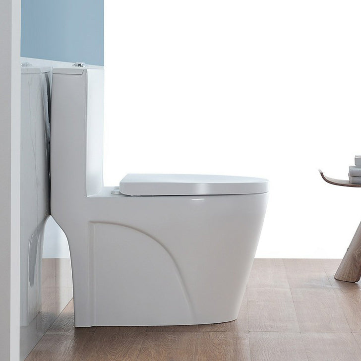 Modern Concealed Tank Toilet Floor Mounted One Piece Flush Toilet with Toilet Seat
