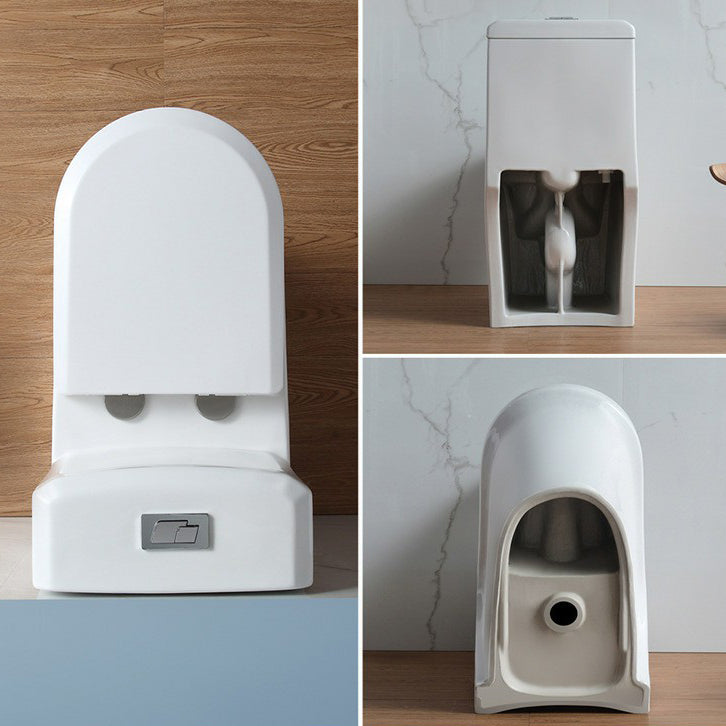 Modern Concealed Tank Toilet Floor Mounted One Piece Flush Toilet with Toilet Seat