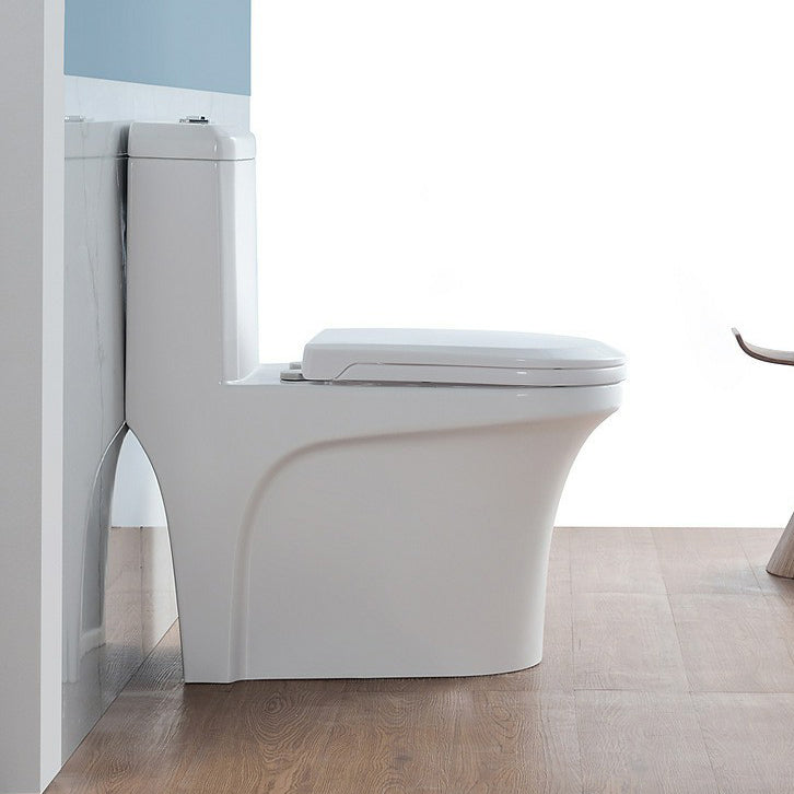 Modern Concealed Tank Toilet Floor Mounted One Piece Flush Toilet with Toilet Seat