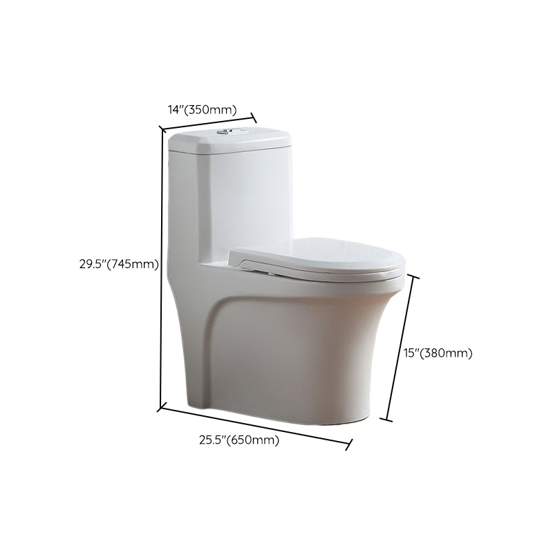 Modern Concealed Tank Toilet Floor Mounted One Piece Flush Toilet with Toilet Seat