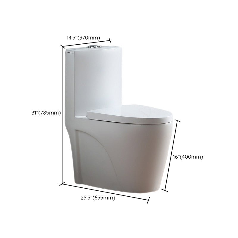 Modern Concealed Tank Toilet Floor Mounted One Piece Flush Toilet with Toilet Seat