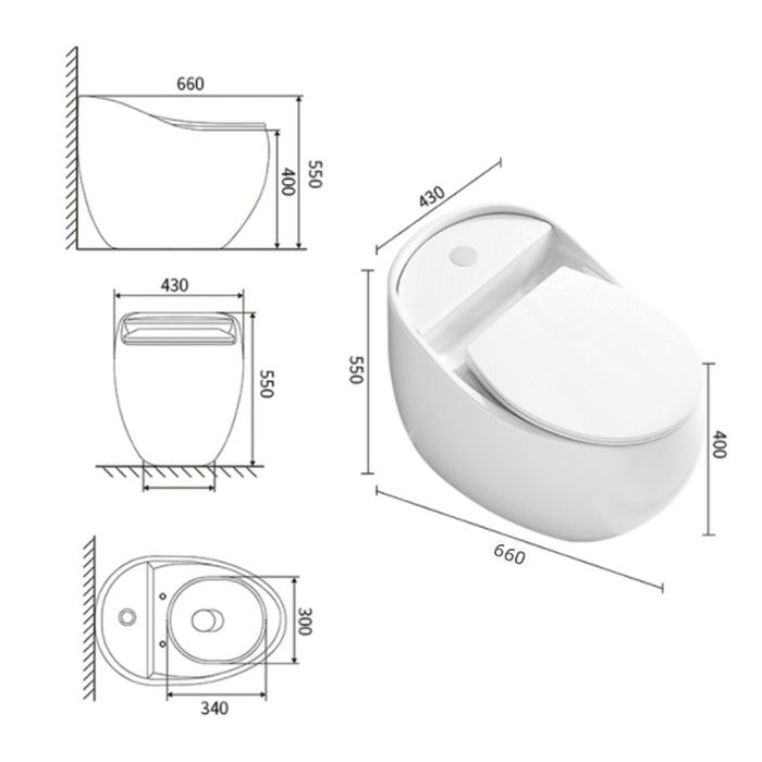 Traditional Flush Toilet One-Piece Toilet Floor Mounted Porcelain Toilet