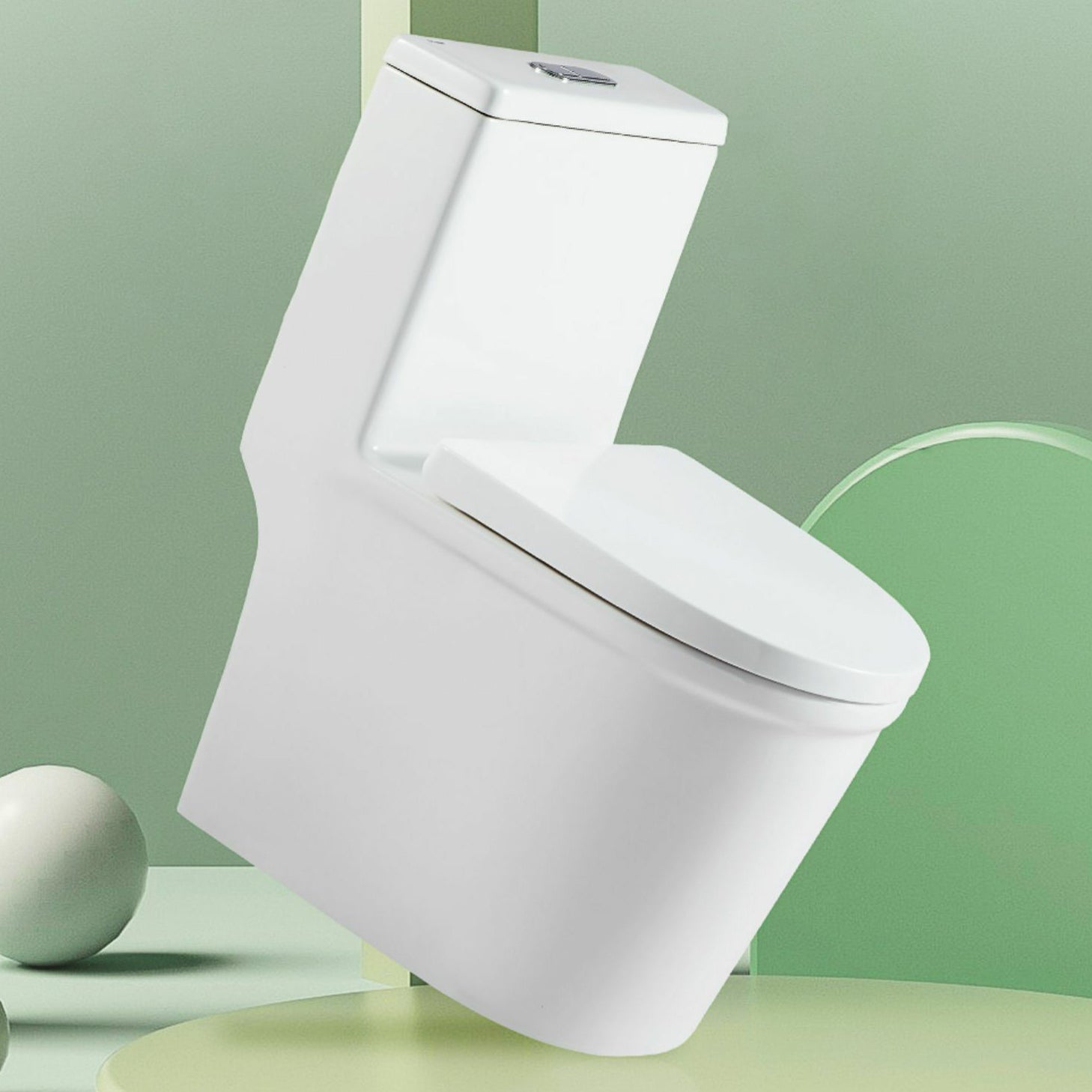 Traditional Flush Toilet All-In-One Floor Mounted Siphon Jet Porcelain Toilet