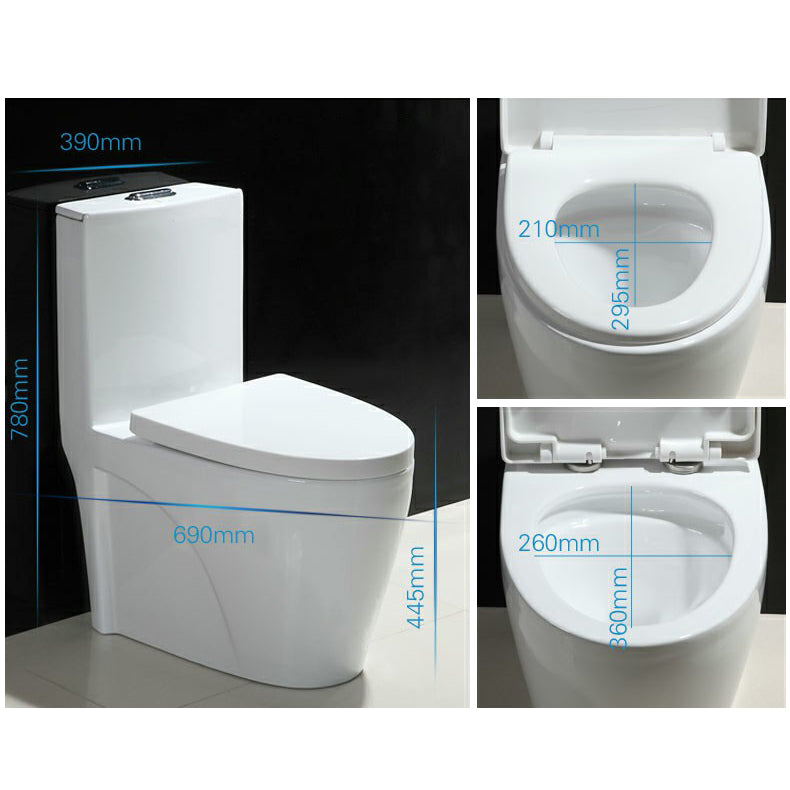 Contemporary One Piece Flush Toilet White Urine Toilet for Bathroom