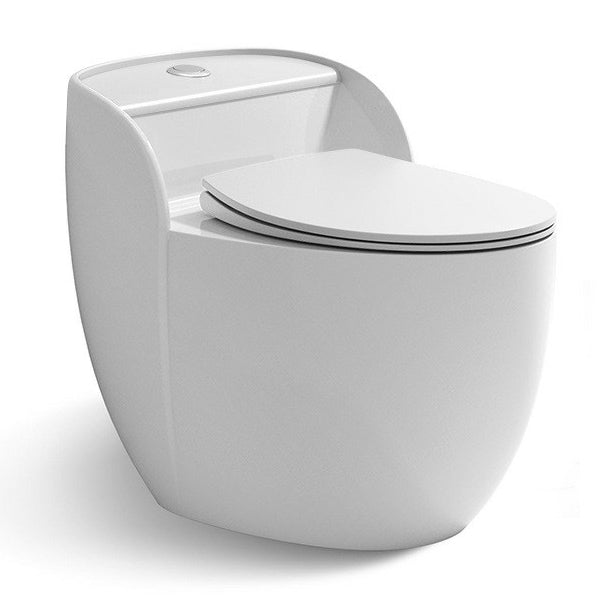 Modern One Piece Round Flush Toilet Floor Mounted Porcelain Toilet Bowl