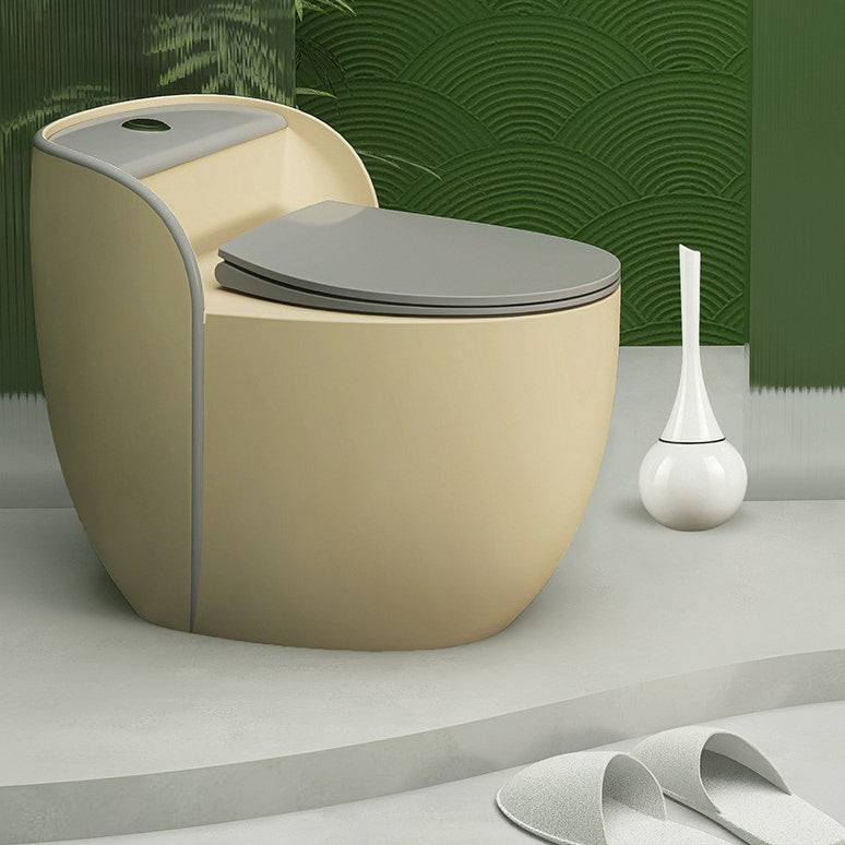 Modern One Piece Round Flush Toilet Floor Mounted Porcelain Toilet Bowl