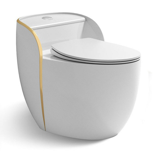 Modern One Piece Round Flush Toilet Floor Mounted Porcelain Toilet Bowl