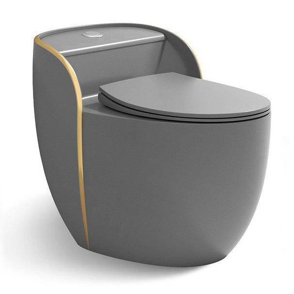 Modern One Piece Round Flush Toilet Floor Mounted Porcelain Toilet Bowl