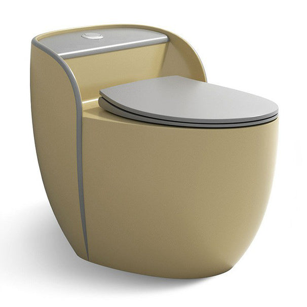 Modern One Piece Round Flush Toilet Floor Mounted Porcelain Toilet Bowl